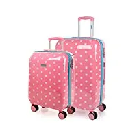 skpat 132300b - valises de voyage signature - ensemble de valises de voyage légères - cadenas à combinaison, rose, taupes, 55 cm + 65 cm, s + m