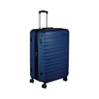 amazon basics valise de voyage à roulettes pivotantes, bleu marine, 78 cm