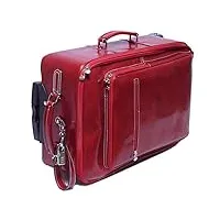 superflybags trolley sac de voyage en cuir véritable tamponné modèle italie made in italy, rouge