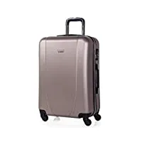itaca - valise moyenne, valises rigides, valise rigide, valise semaine pour tout voyage, valise soute de luxe 71160, champagne
