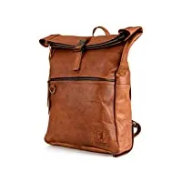 berliner bags vintage sac à dos en cuir utrecht, sac pour ordinateur pour hommes femmes (marron xl)
