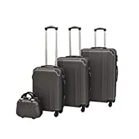 vidaxl ensemble valises à roulettes 4 pcs bagage trolley sac vacances trolley