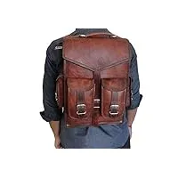 handmade world sac à dos vintage en cuir pour ordinateur portable - marron - 30,5 x 40,6 cm