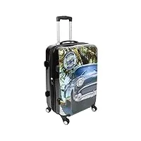 betz valise à fermeture tsa trolley bagage à cabine poignée télescopique et roulettes pivotantes à 360° motif havane (m)