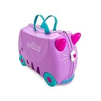 trunki valise à roulettes pour enfants et bagages à main pour enfants : valise à roulettes cassie le chat (lilas)