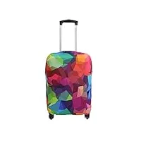 explore land spandex housse à bagages valise trolley coque de protection compatible avec 18-81,3 cm bagages multicolore geometry m (58 cm- 66 cm luggâge)