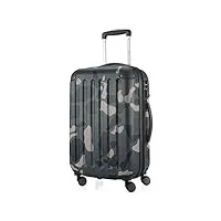 hauptstadtkoffer - spree - bagages cabine à main, valise rigide, trolley, abs, tsa, extra léger, extensible, 4 roues, 55 cm, 42 l, camouflage