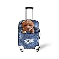 coloranimal housse de protection pour valise de 45,7 à 76,2 cm motif chat bleu denim, denim dog design-6, m (22"-26" cover), set de bagage