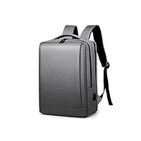 fandare sac à dos ordinateur sac a dos d'affaires homme sac a dos portable 15.6 pouces imperméable avec port de charge usb sac à dos de voyage d'affaires scolaire sac d'école gris b