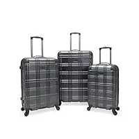 ben sherman abbs lot de 3 valises à 4 roues imbriquées 50,8 cm, 61 cm, 71,1 cm