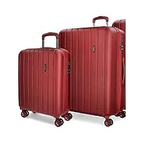 movom wood valise moyenne rouge 44,50x65x27,5 cms rigide abs serrure tsa 68l 3,8kgs 4 roues doubles extensible
