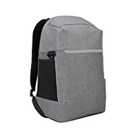 targus sac à dos citylite security 23 l – sac pour ordinateur portable jusqu’à 15.6’’ avec compartiments – sac de transport étanche & ergonomique – gris, tsb938gl