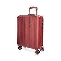 movom wood valise trolley cabine rouge 40x55x20 cms rigide abs serrure tsa 38l 2,9kgs 4 roues doubles bagage à main