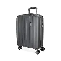movom wood valise trolley cabine gris 40x55x20 cms rigide abs serrure tsa 38l 2,9kgs 4 roues doubles bagage à main, anthracite