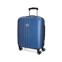 movom riga valise trolley cabine bleu 40x55x20 cms rigide abs serrure tsa 36l 3kgs 4 roues doubles bagage à main
