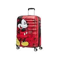 american tourister wavebreaker disney - spinner m, bagage enfant, 67 cm, 64 l, multicolore (mickey comics red)