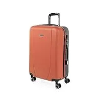 itaca - valise moyenne, valises rigides, valise rigide, valise semaine pour tout voyage, valise soute de luxe 71160, corail-anthracite