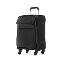 fergÉ bagage cabine 4 roues calais valise de cabine douce en toile bagage à main trolley 4 roulettes pivotantes noir