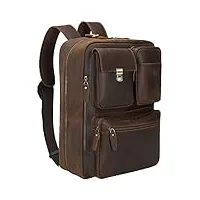 tiding sac à dos convertible en cuir pour homme 15,6" grande capacité sacoche pour ordinateur portable (version mise à jour)