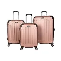 kenneth cole reaction abs lot de 3 valises emboîtables à 8 roues : 50,8 cm, 61 cm, 71,1 cm, rose gold, taille unique, abs lot de 3 valises emboîtables à 8 roues : 50,8 cm, 61 cm, 71,1 cm