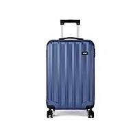 kono valise de voyage 55×35×20cm rigide abs cabine à main 4 roulettes petite valises, marine