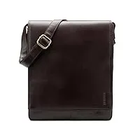 leabags sac bandoulière pour hommes et femmes | sac ordinateur portable en cuir véritable 13" | sac messager avec bandoulière | sac à main | sac de travail | sac de transport | choco