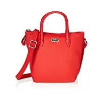lacoste mini sac cabas l.12.12 concept femme, haut rouge, taille unique