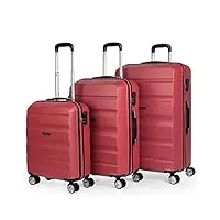 itaca - valises. lot de valise rigides 4 roulettes - valise grande taille, valise soute avion, bagages pour voyages.ensemble valise voyage. verrouillage à combinaison t71600, corail