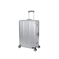 travelhouse london t1169 valise rigide à roulettes avec cadre en aluminium différentes tailles et couleurs, argenté, großer koffer