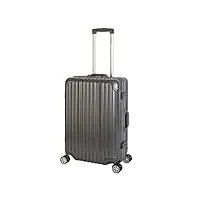 travelhouse london t1169 valise rigide à roulettes avec cadre en aluminium différentes tailles et couleurs, gris, mittelgroßer koffer