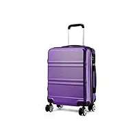 kono valise moyenne 65cm rigide abs valise de voyage 24 pouces à 4 roulettes et serrure tsa, violet