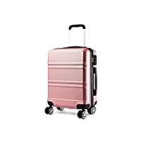 kono valise moyenne 65cm rigide abs valise de voyage 24 pouces à 4 roulettes et serrure tsa, nu