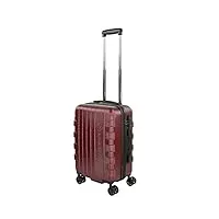 bugatti galatea valise rigide 55x38x23,5 cm - 38l, 4 roues avec serrure à combinaison tsa, rouge