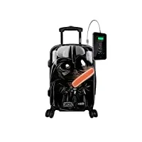 tokyoto valise trolley rigide pour enfants garçons 55x35x20 55x40x20 cm/valise bagage sac de voyage avec serrure tsa, valise prête à charger les portables, connexion usb black empire