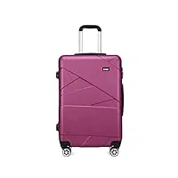 kono grande valise 75cm, bagage de voyage à main rigide en abs valise trolley ultra léger avec 4 roulettes (violet)