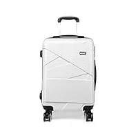 kono valise moyenne 65cm, bagage de voyage à main rigide en abs valise trolley ultra léger avec 4 roulettes (beige)