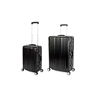 travelhouse london t1169 valise rigide à roulettes avec cadre en aluminium différentes tailles et couleurs, noir , koffer-set (s+l)