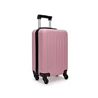 kono valise rigide abs taille moyenne bagage de 24 pouces léger 4 roulettes (24",rose)