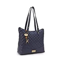 catwalk collection handbags - cuir matelassé - sac porté main/sac à main/sac porté épaule/cabas/tote - femme - sofia - bleu marine