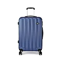 kono bagage cabine 56 cm bagage à main abs valise rigide léger avec 4 roues 40l (marine)