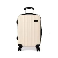 kono bagage cabine 56 cm bagage à main abs valise rigide léger avec 4 roues 40l(beige)