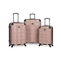 ben sherman nottingham valise de voyage à 4 roues 22 x 14,5 x 10, multicolore, 22 x 14,5 x 10 cm, rose gold, 24-inch checked, nottingham valise 4 roues