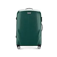 wittchen pc ultra light bagage rigide valise de voyage valise trolley valise moyenne en polycarbonate quatre roulettes serrure à combinaison tsa manche télescopique en aluminium taille m vert