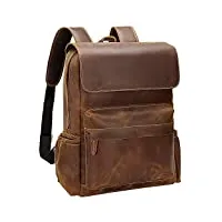 vint hommes ancien cuir véritable sac à dos - sacs à dos pour ordinateur portable, grande capacité sac à dos fourre-tout weekender sac d'épaule