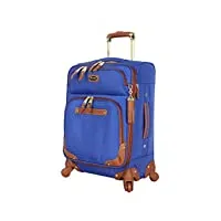 steve madden designer luggage collection – valise extensible légère et souple pour homme et femme – sac de transport durable de 50,8 cm avec 4 roulettes pivotantes, bleu global, 51 cm