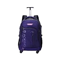 aopmgoe aoking sac à dos à roulettes résistant à l'eau pour ordinateur portable 20/22", violet, 22 inch, ordinateur portable