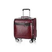 valise trolley, bagages à main de cabine de voyage, avec 4 roues 16"40x25x40 cm fengming (couleur : red brown, taille : 16inches)