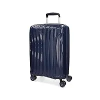 movom fuji valise trolley cabine bleu 39x55x20 cms rigide polypropylène serrure tsa 37l 2,7kgs 4 roues doubles bagage à main