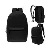wholesale kids basic sac à dos pour enfant noir 43 cm, noir (noir) - 10067-blk-24-fba