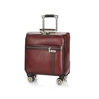valise trolley, bagages à main de cabine de voyage, avec 4 roues 16"40x25x40 cm fengming (couleur : brown, taille : 16inches)